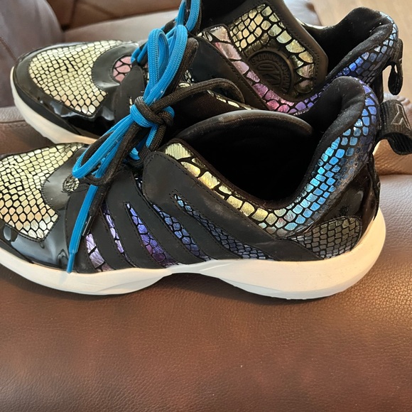 DKNY Womens Black Snake Skin Print Lynzie Toe Leather Athletic Sneakers 11M - Picture 6 of 9